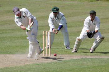 Cricket Action (Lynmouth, Devon, England: October 1942 )